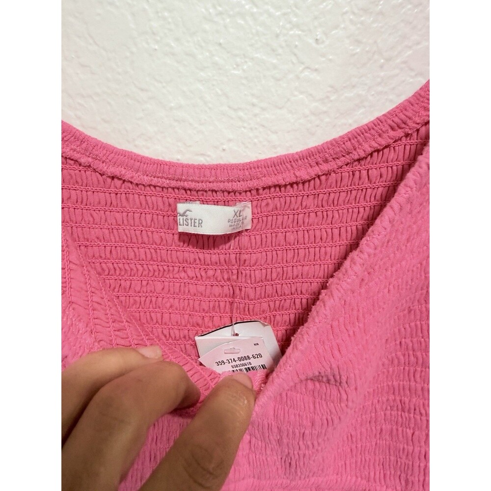 Hollister Pink Smocked V-Neck Flutter Sleeve Dress with Shorts And Pockets XL - Picture 5 of 13